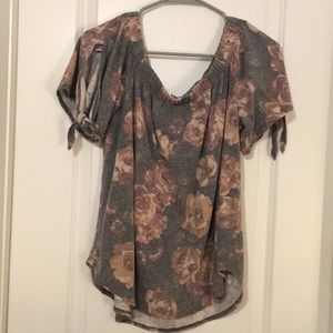 Gray faded/distressed (intentionally) floral shirt